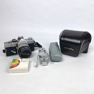 Minolta SR-1s Silver SLR 35mm Camera Bundle w/ Rokkor PF f/1.7 55mm Lens + More!